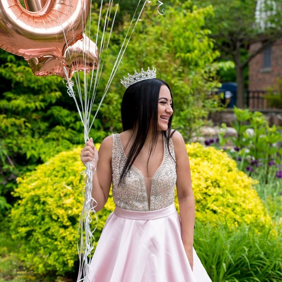 JOVANI  Blush Embellished Bodice A-Line Prom Gown - Picture 2 of 11